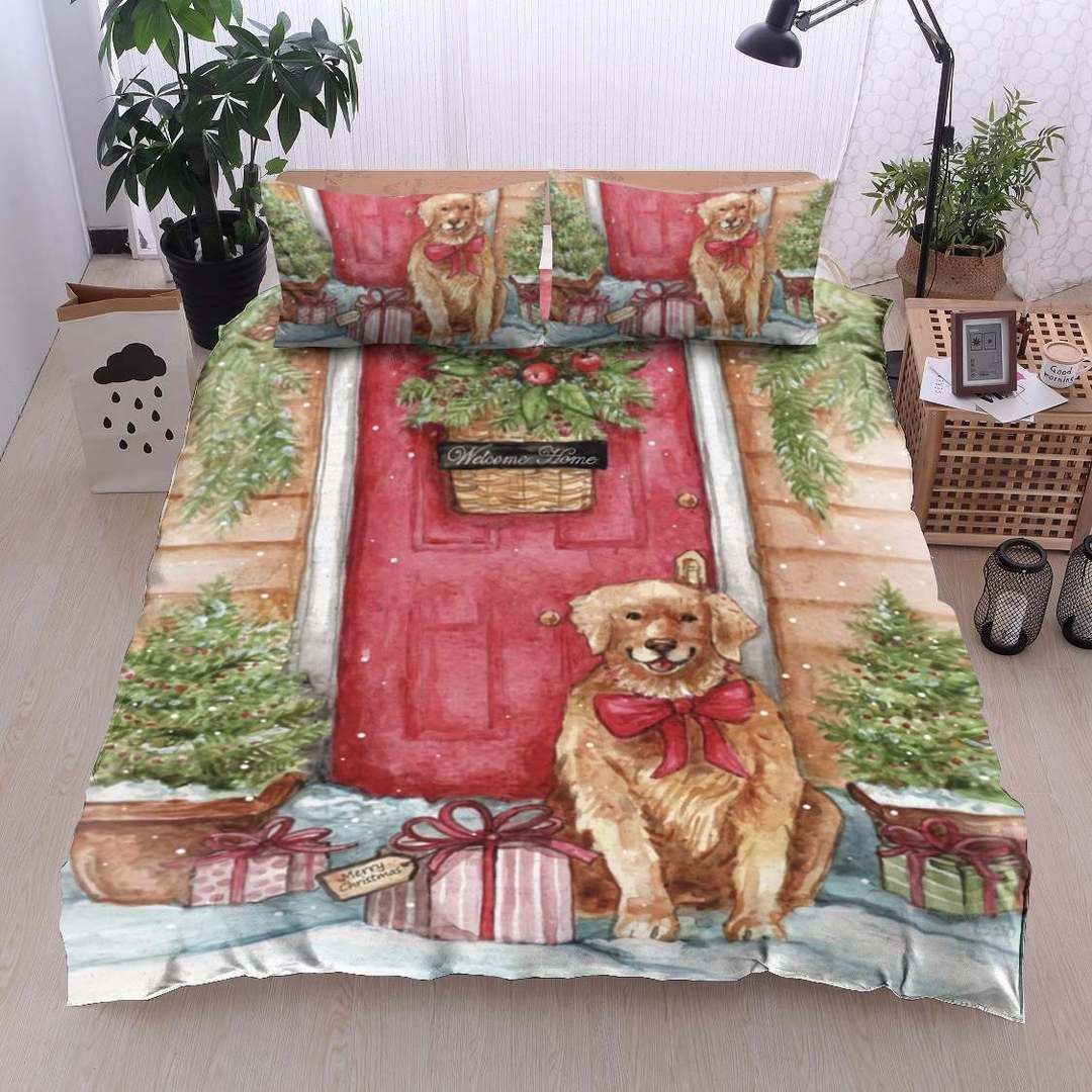 Golden Retriever Christmas Bedding Set