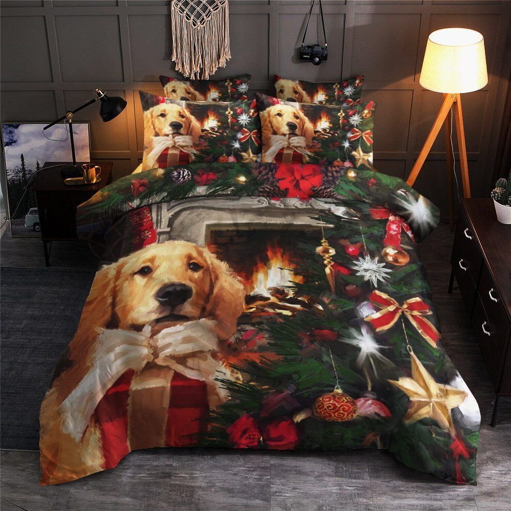 Golden Retriever Christmas Bedding Set