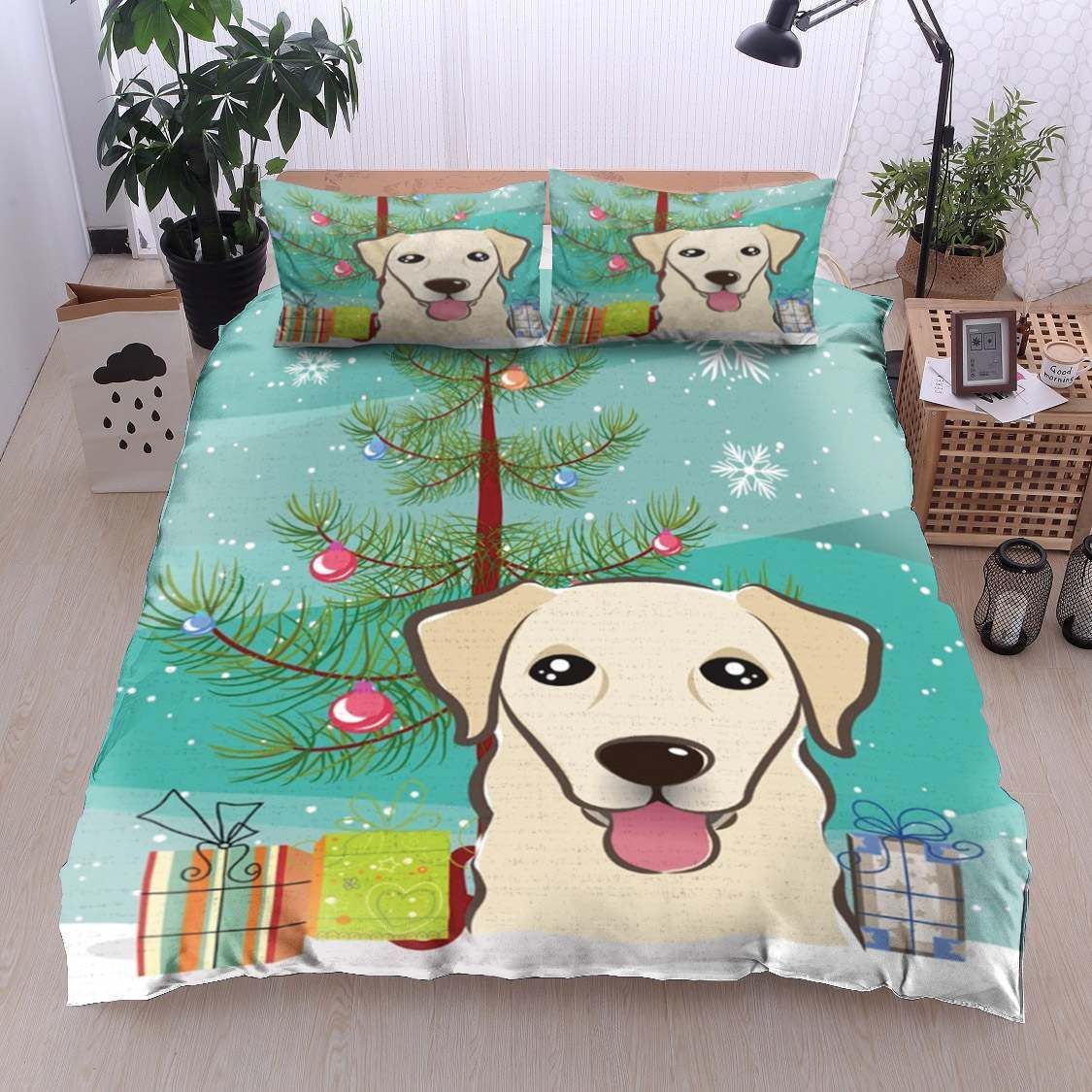 Golden Retriever Christmas Bedding Set