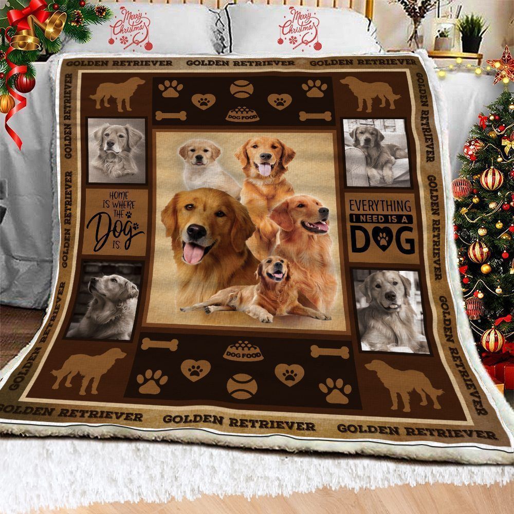 Golden Retriever Classic Sherpa Fleece Blanket