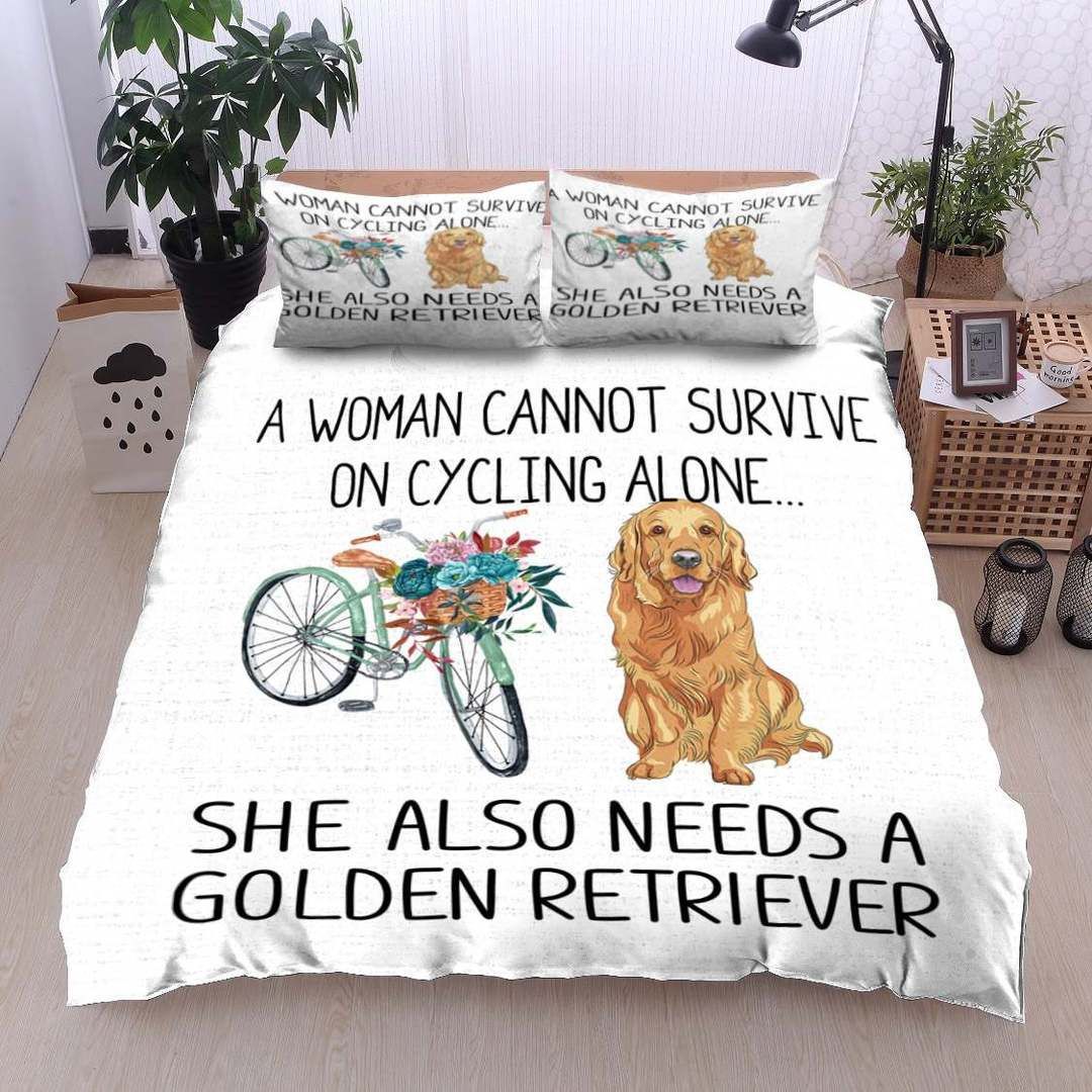 Golden Retriever Cycling Bedding Set
