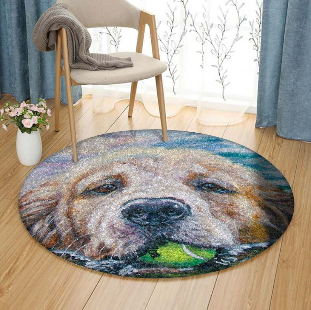 Golden Retriever Round Carpet