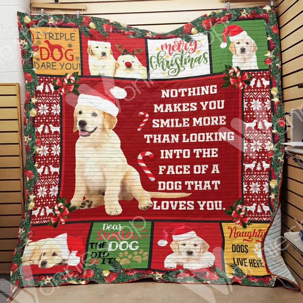Golden Retriever Dog Christmas CL15100193MDQ Quilt Blanket