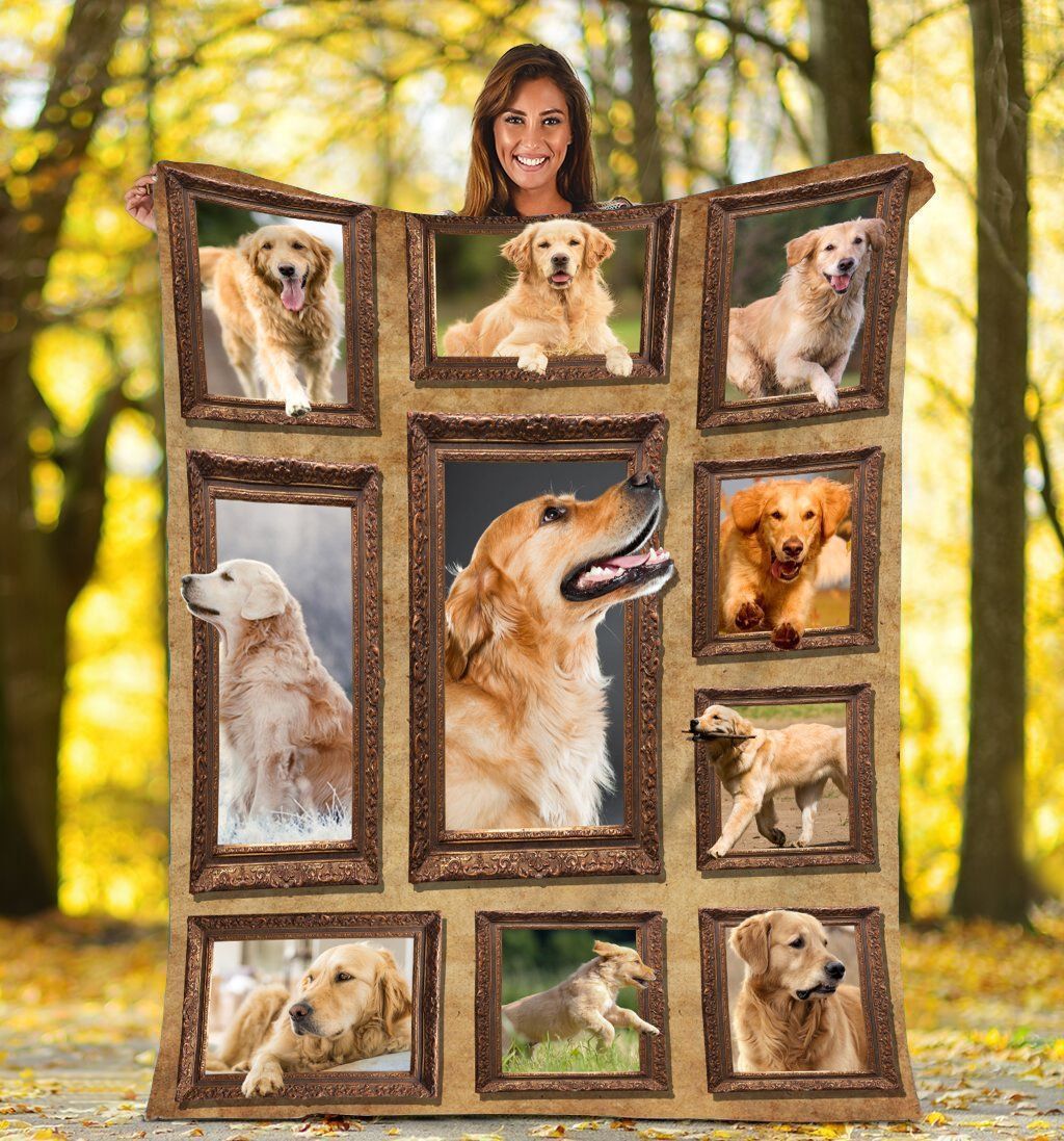 Golden Retriever Dog Sherpa Fleece Blanket