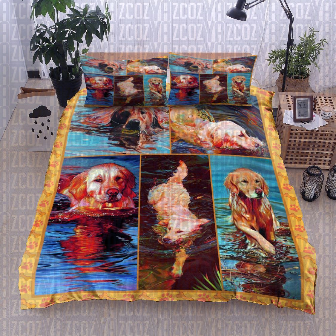 Golden Retriever Dog Bedding Set