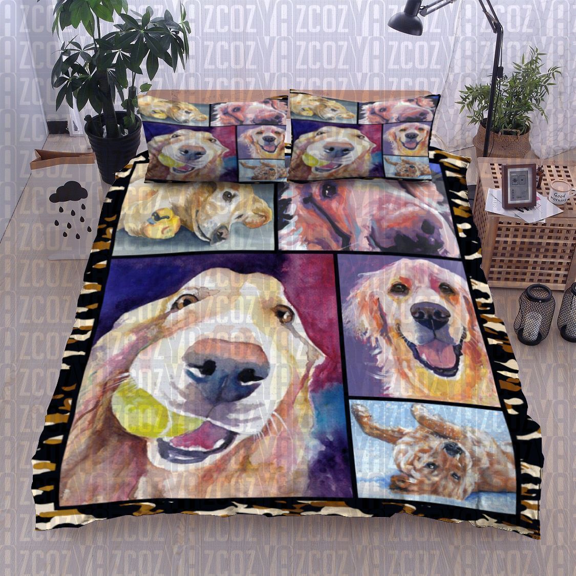 Golden Retriever Dog Bedding Set