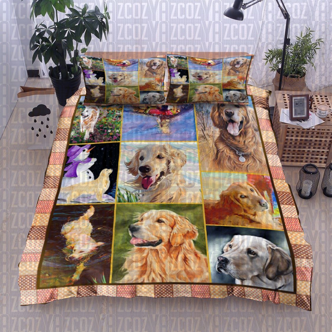 Golden Retriever Dog Bedding Set