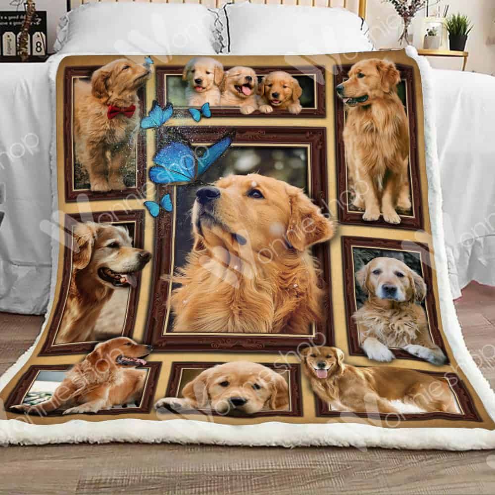 Golden Retriever Dog Fleece Blanket