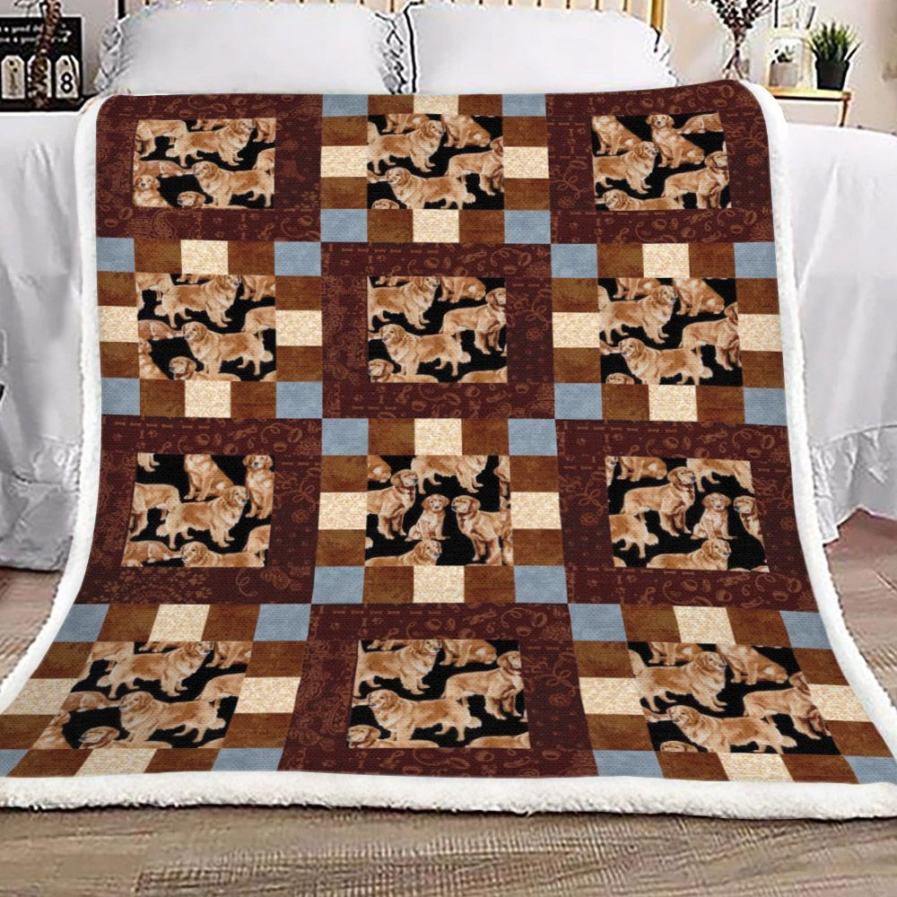 Golden Retriever Dog Sherpa Fleece Blanket