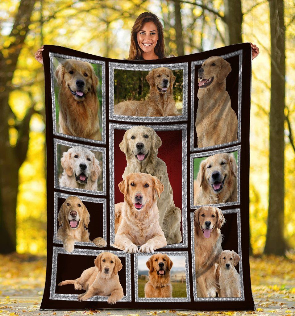 Golden Retriever Dog Sherpa Fleece Blanket
