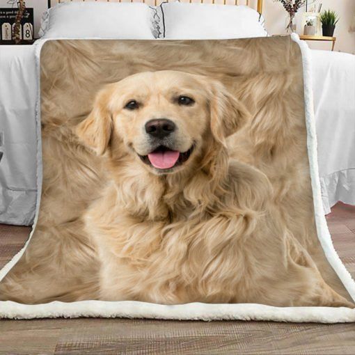 Golden Retriever Dog Sherpa Fleece Blanket