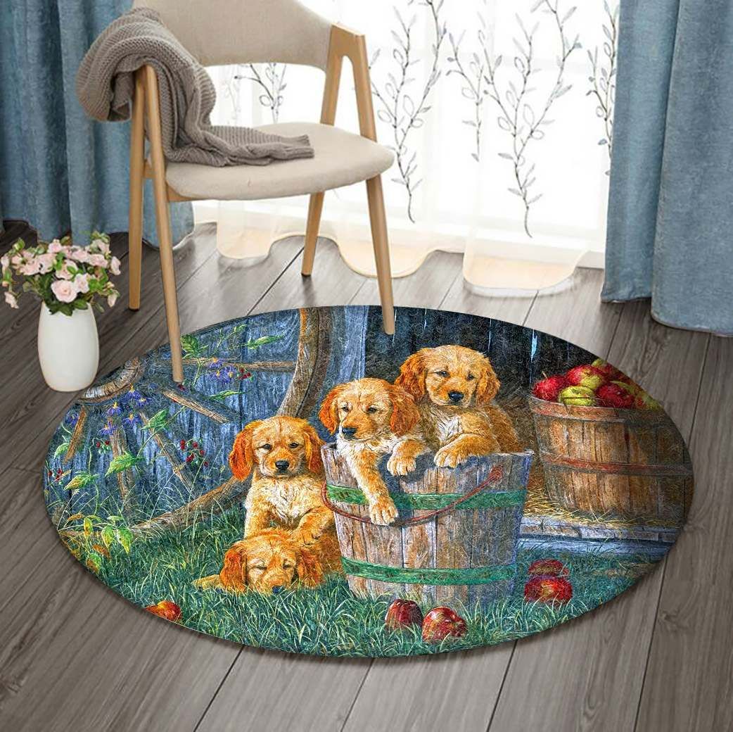 Golden Retriever Round Carpet