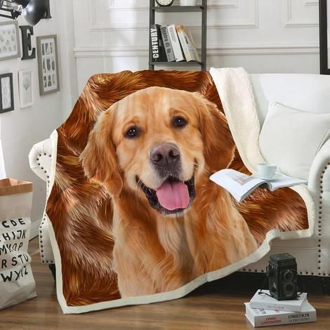 Golden Retriever Sherpa Fleece Blanket