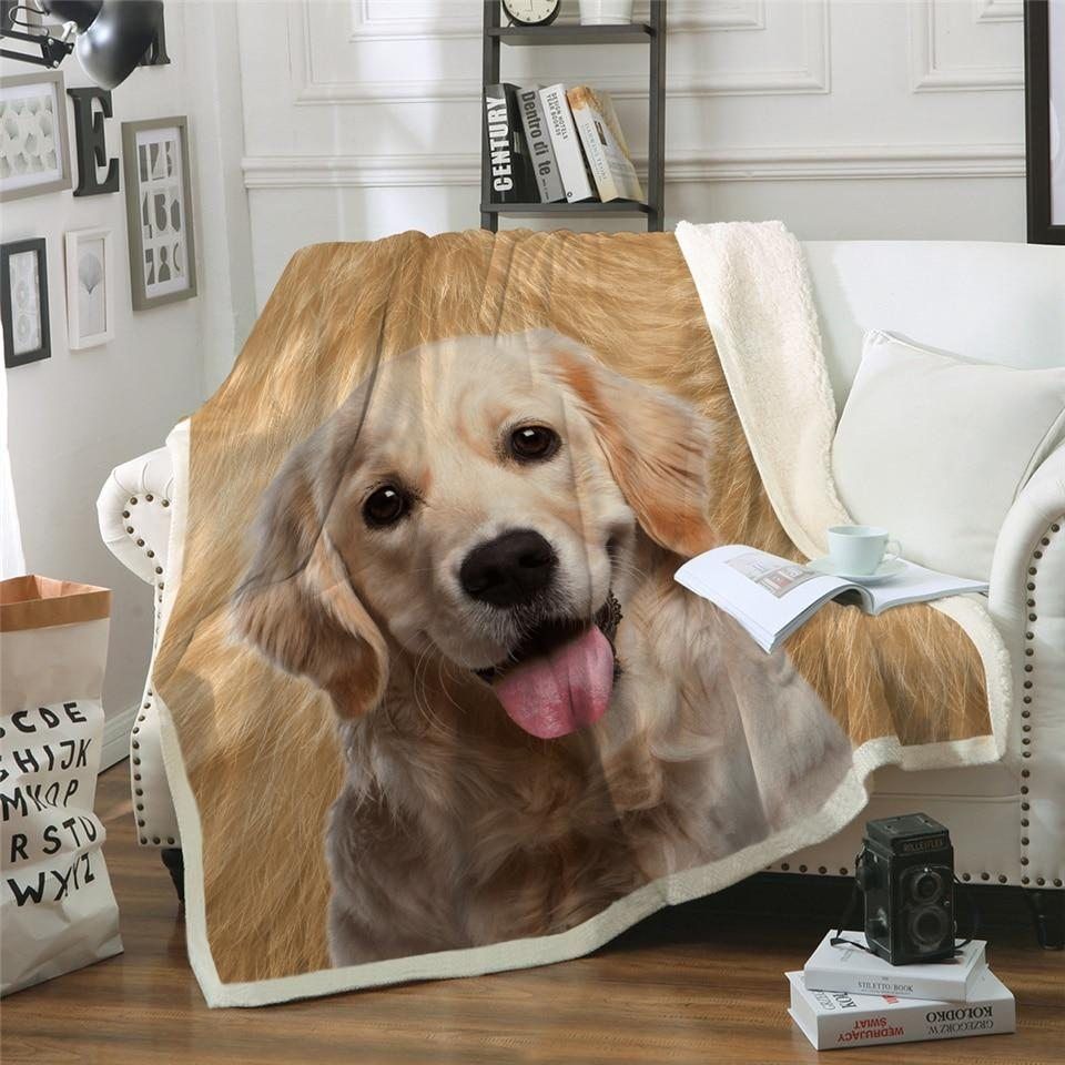Golden Retriever Sherpa Fleece Blanket