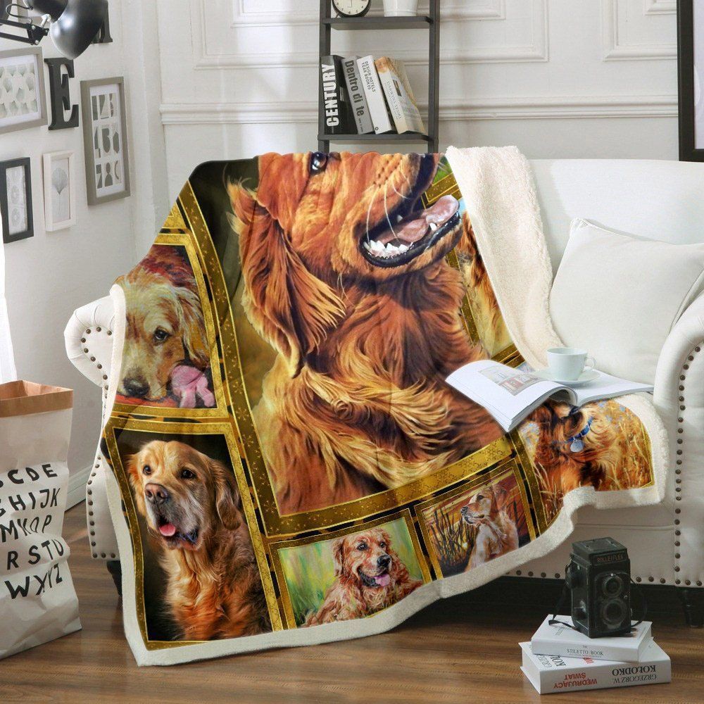 Golden Retriever Sherpa Fleece Blanket