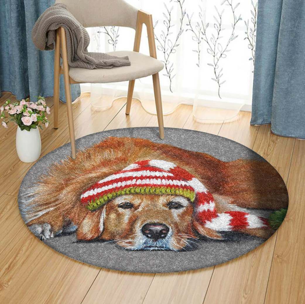 Golden Retriever Round Carpet