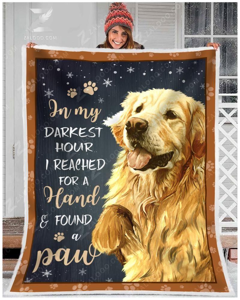 Golden Retriever In My Darkest Sherpa Fleece Blanket