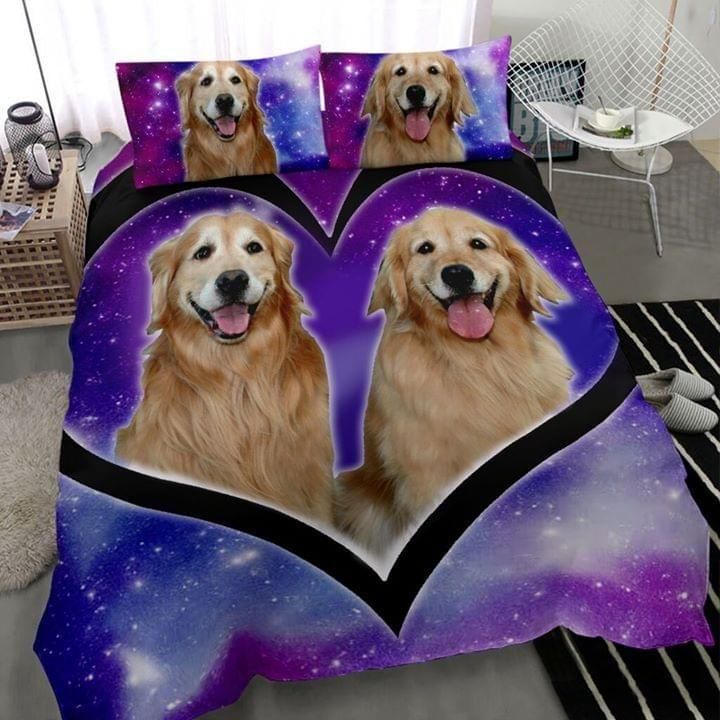 Golden Retriever Lovely Couple Of Dogs  Bedding Set