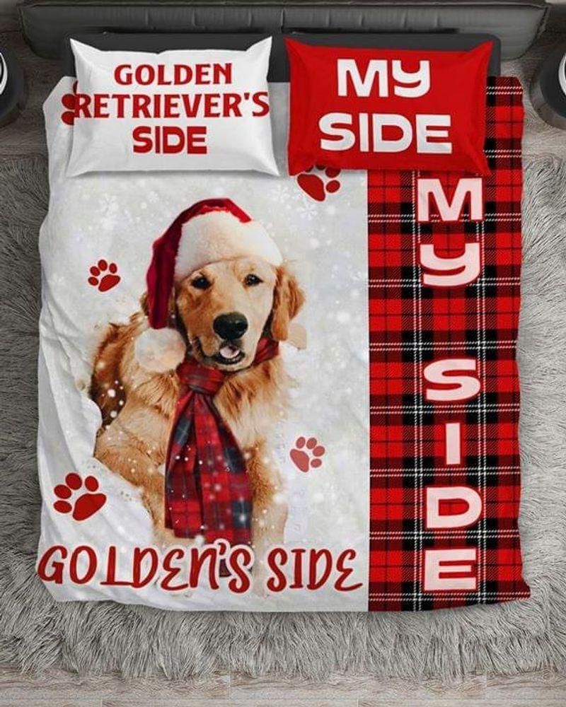 Golden Retriever Lovers My Side Golden’S Side Christmas  Bedding Set