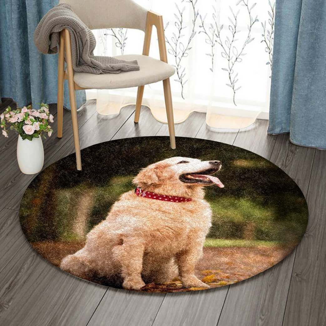Golden Retriever Round Carpet