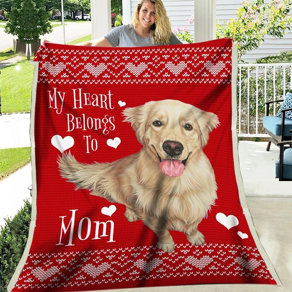 Golden Retriever Mom Sherpa Fleece Blanket