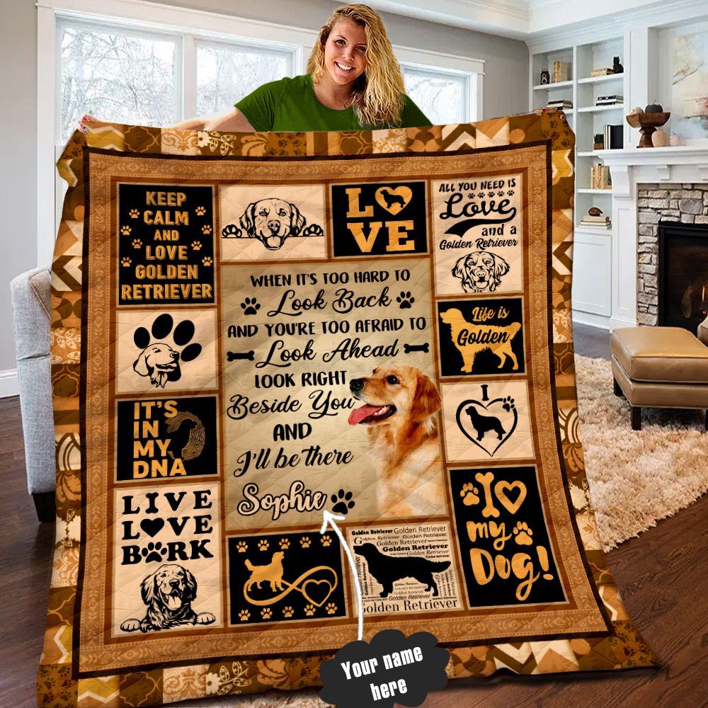 Golden Retriever Personalized Quilt Blanket LML190684DT