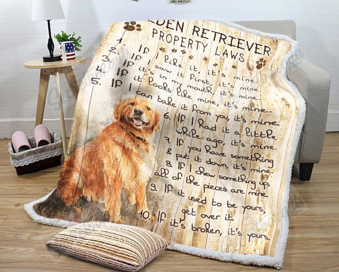 Golden Retriever Rules Fleece Blanket