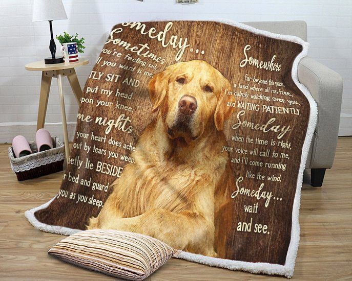 Golden Retriever Someday Sherpa Fleece Blanket