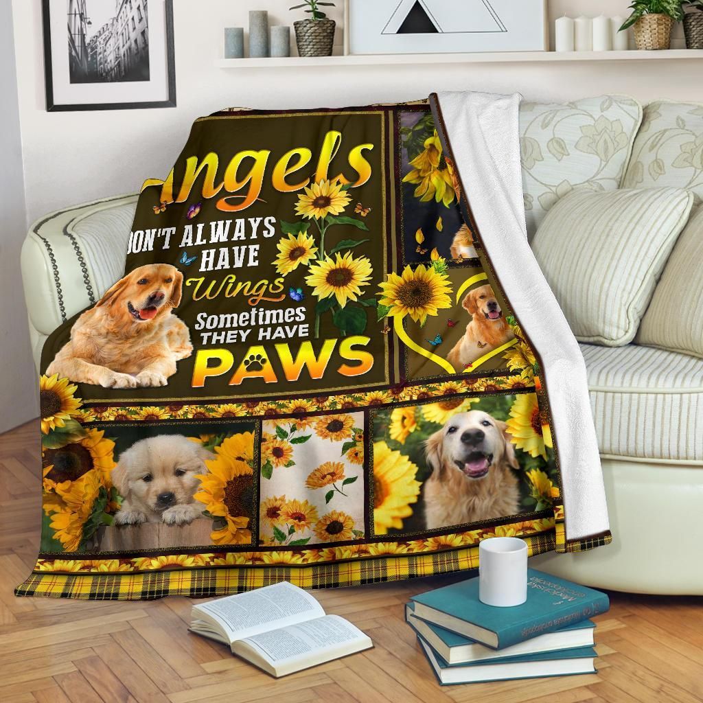 Golden Retriever Sunflower Sherpa Fleece Blanket
