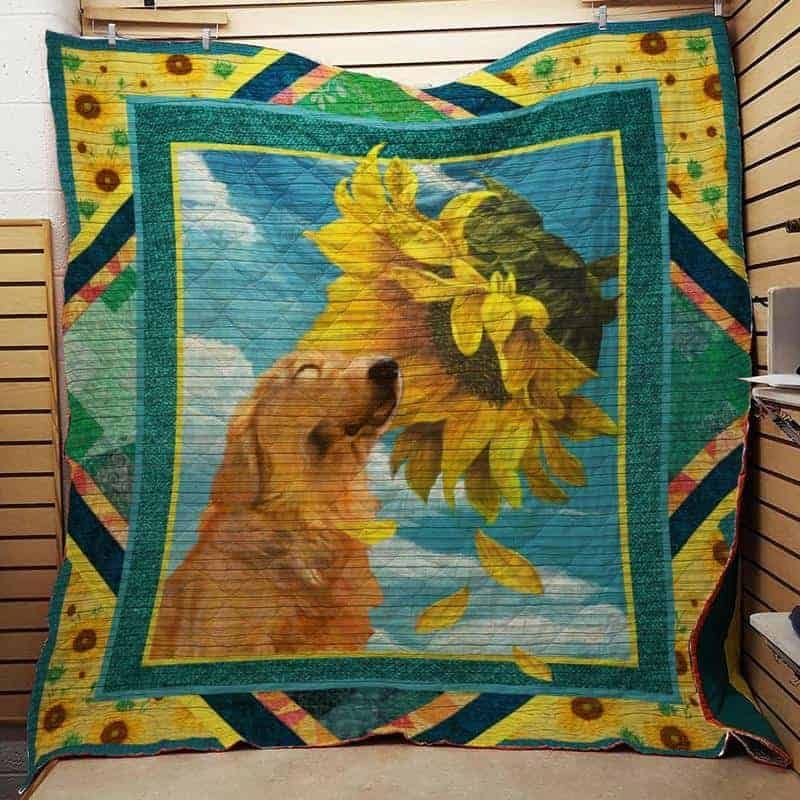 Golden Retriever Sunflower Quilt Blanket DHC0502828TD