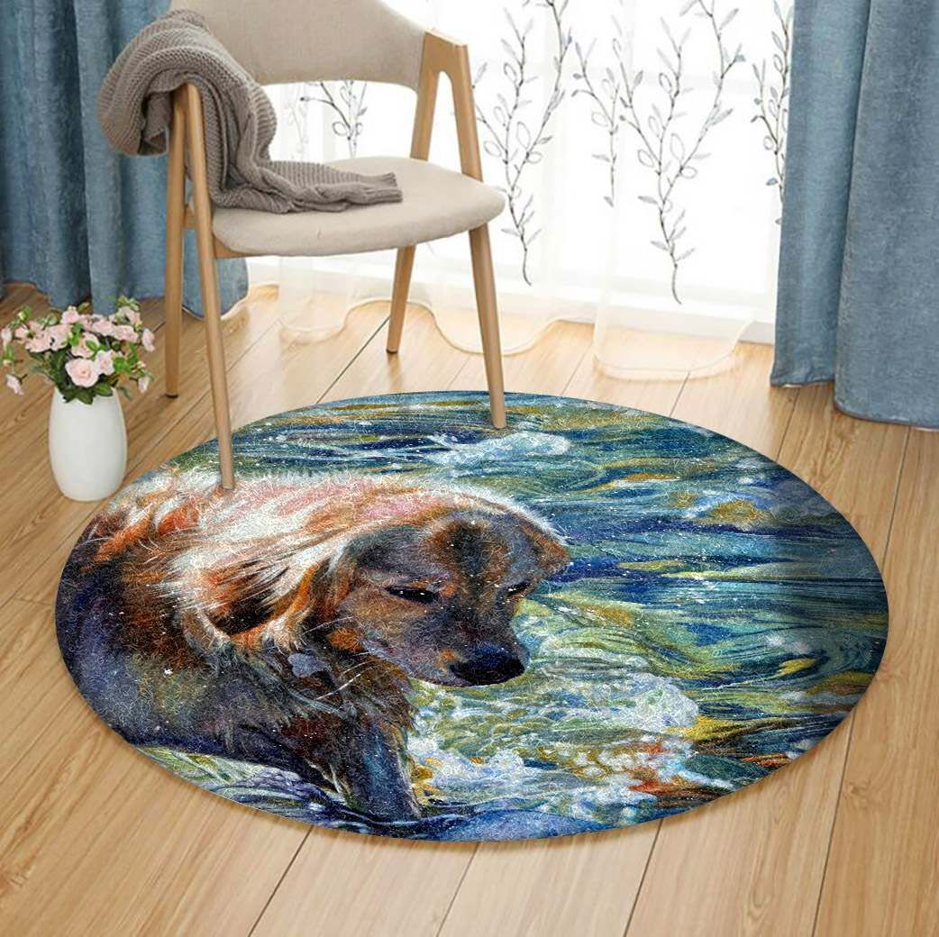 Golden Retriever Round Carpet