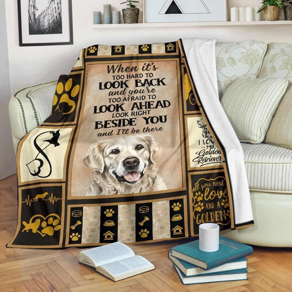Golden Retriever Will Be There Sherpa Fleece Blanket
