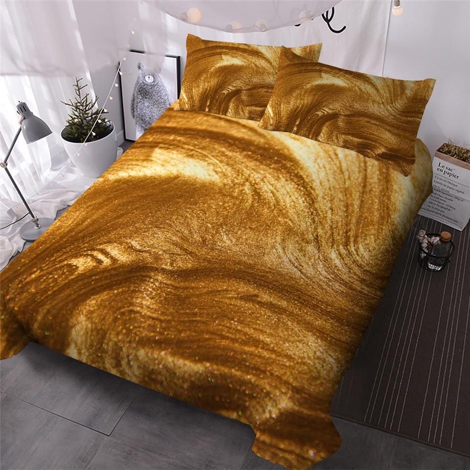 Golden Swirl Bedding Set