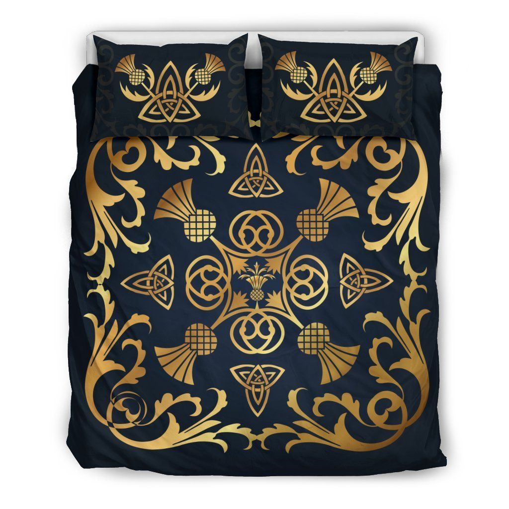 Golden Thistle Celtic Scotland 3d Printed Bedding Set