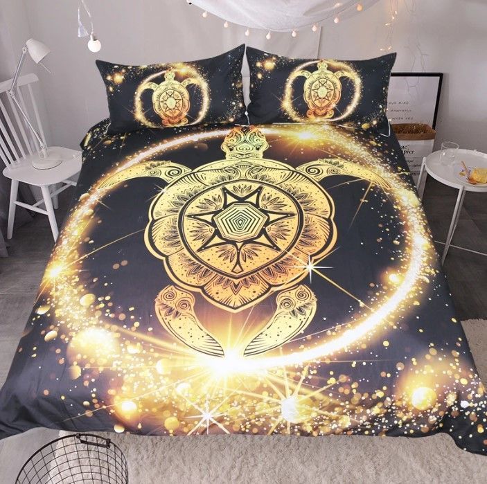 Golden Turtle Art Bedding Set
