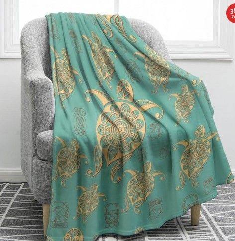 Golden Turtle Sherpa Fleece Blanket