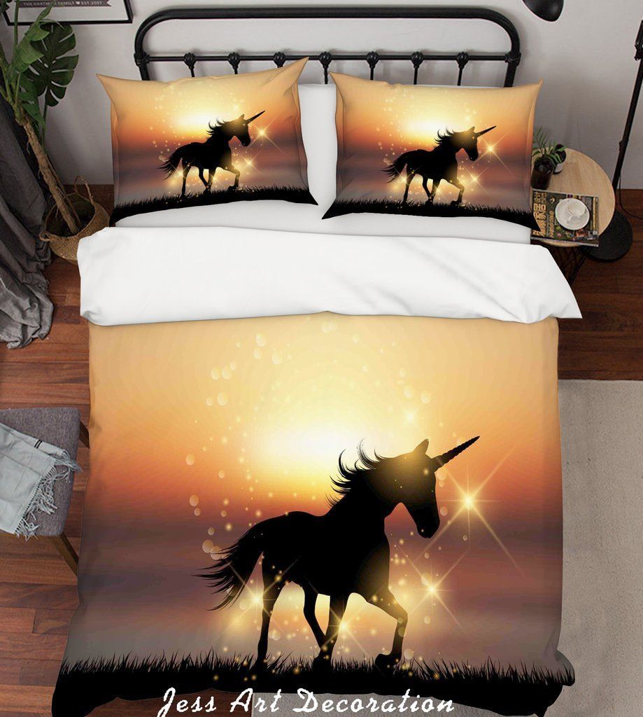 Golden Unicorn Bedding Set