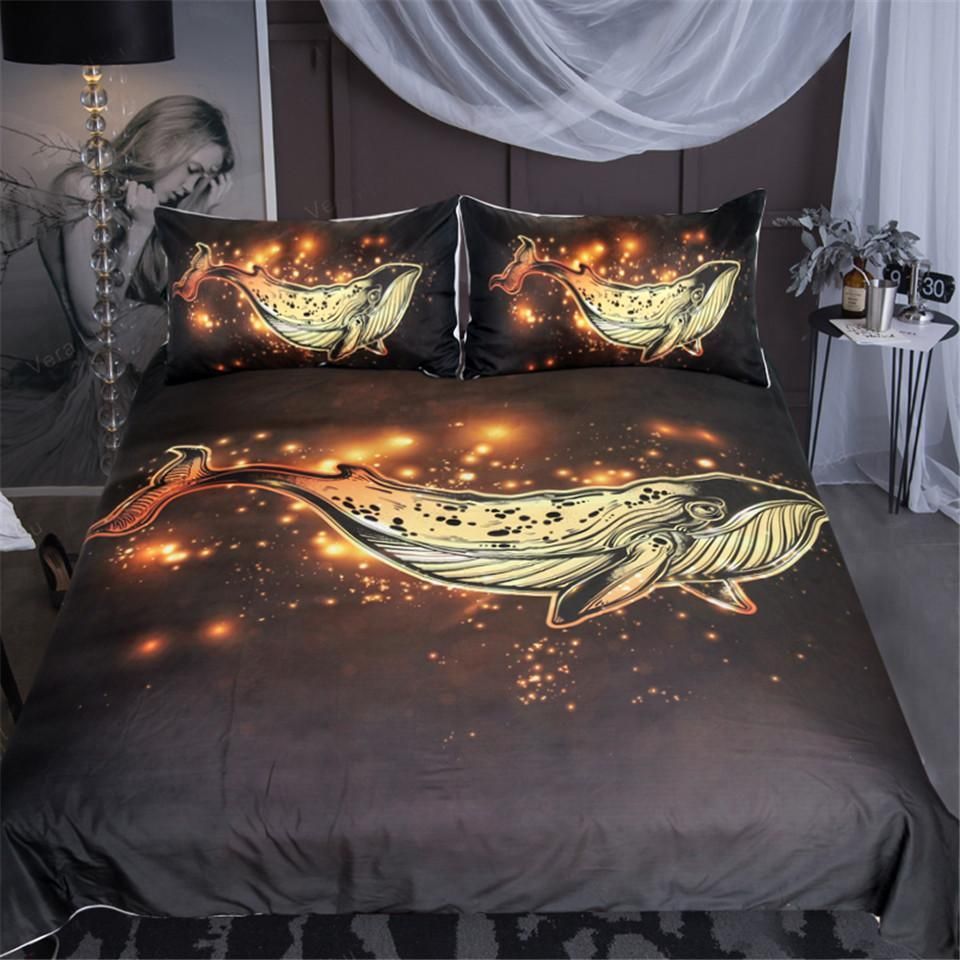 Golden Whale Bedding Set