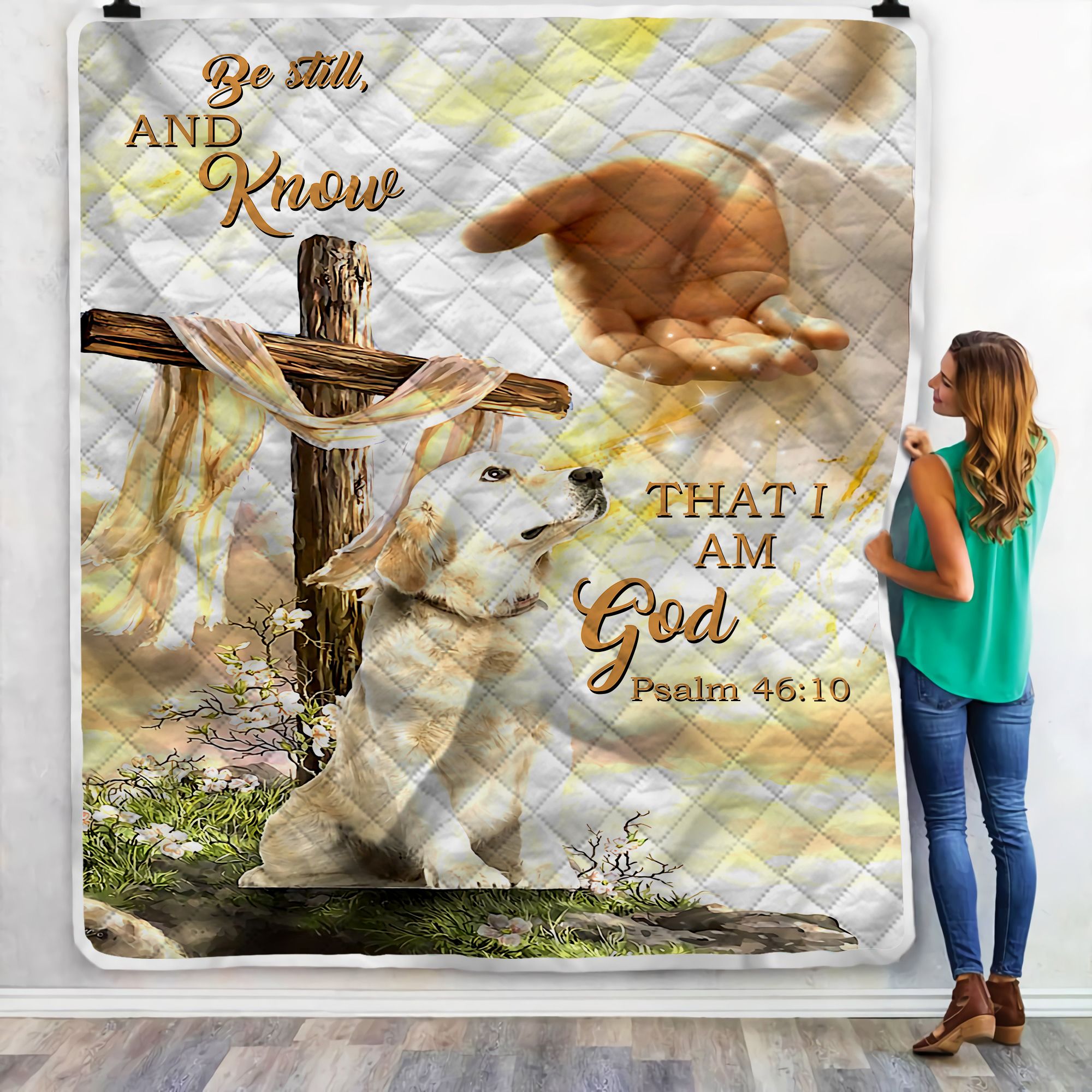 Goldenbe Still And Know God Fleece Blanket