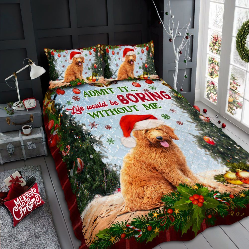 Goldendoodle Christmas Bedding Set