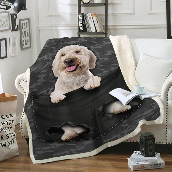Goldendoodle Dog Sherpa Fleece Blanket