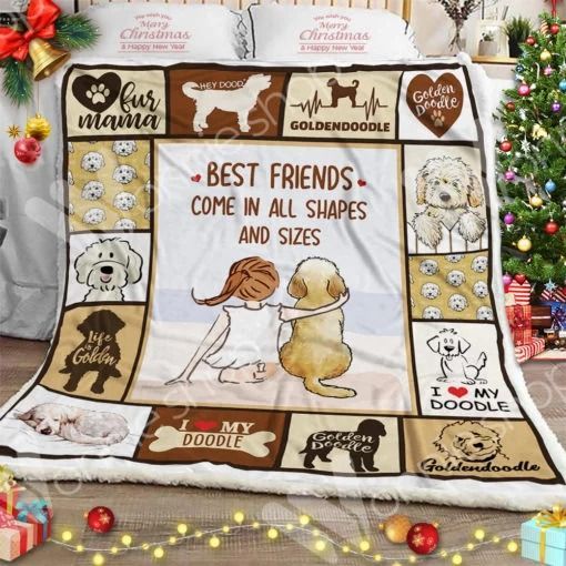 Goldendoodle Dog Sherpa Fleece Blanket