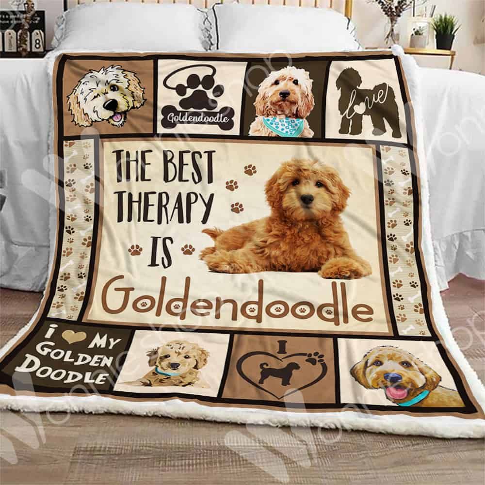 Goldendoodle Dog Love Sherpa Fleece Blanket