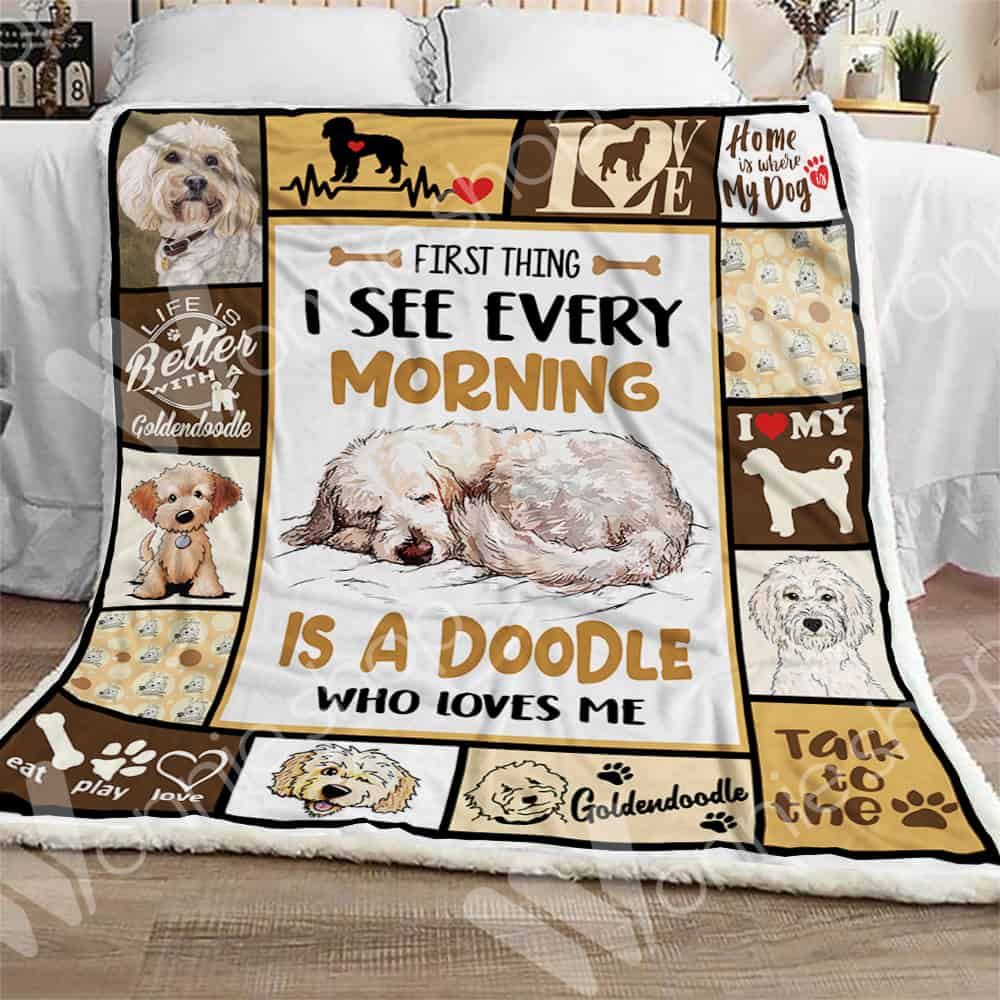 Goldendoodle Dog Sherpa Quilt Blanket DHC0102538TD