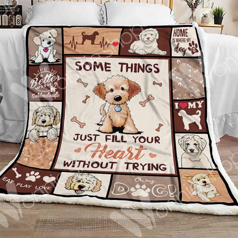 Goldendoodle Dog Sherpa Quilt Blanket DHC0102544TD