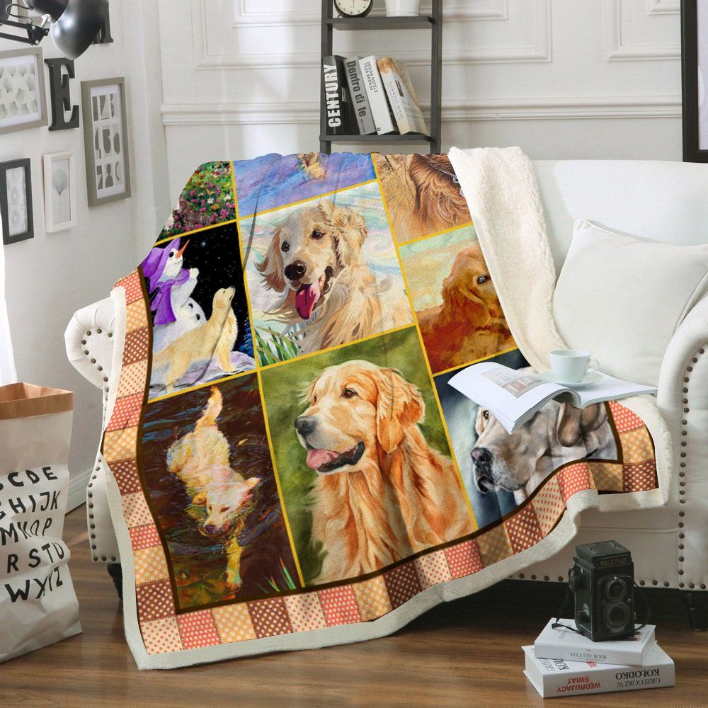 Goldenretrieverdog Sherpa Fleece Blanket