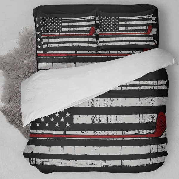 Golf American Flag Bedding Set