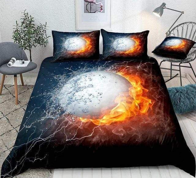 Golf Ball On Fire Water Bedding Set