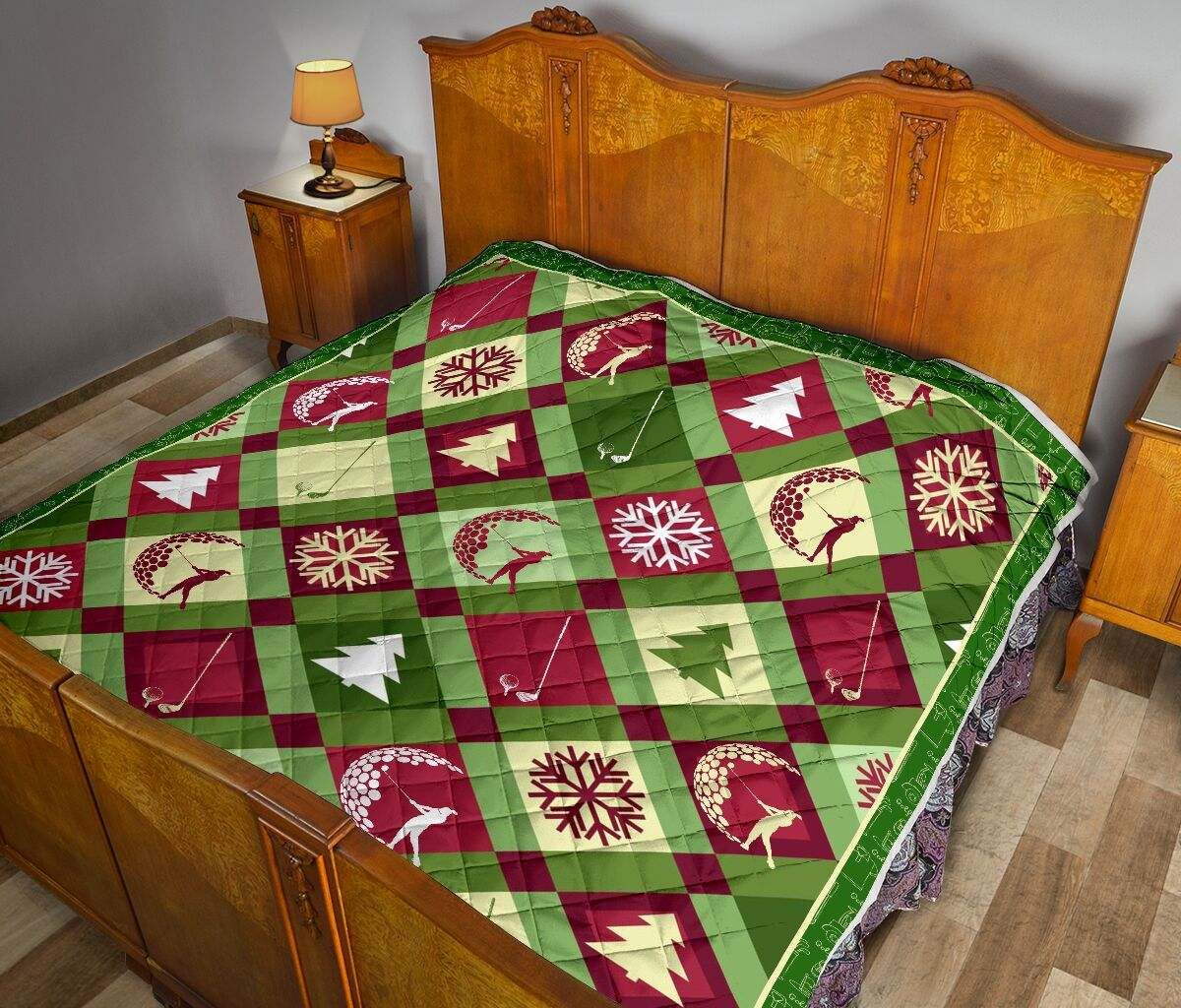 golf christmas pattern quilt DHC281111361DD