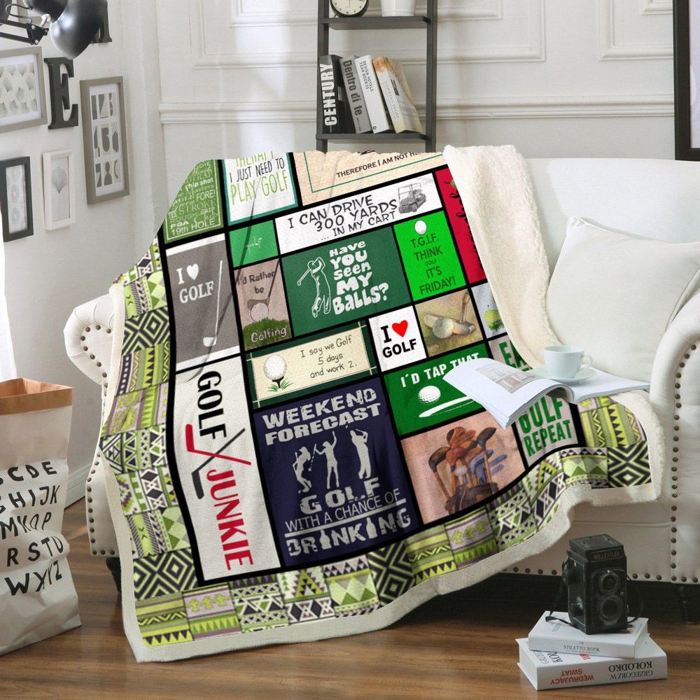 Golf Sherpa Fleece Blanket